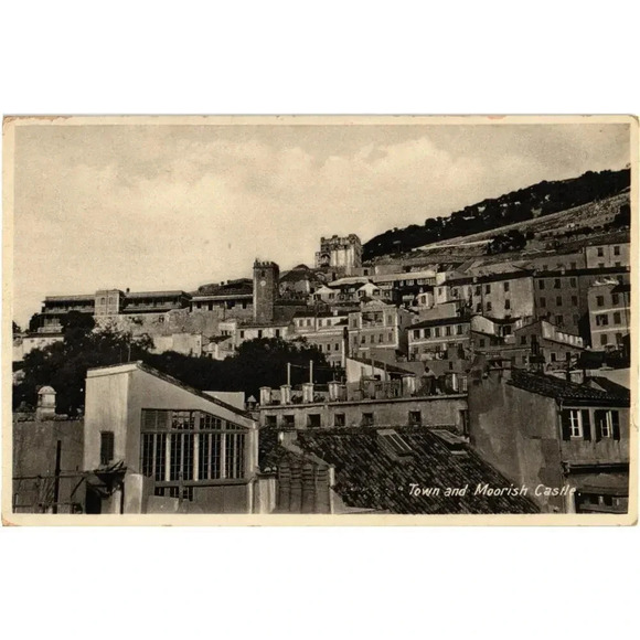 Town and Moorish Castle Gibraltar Postcard - Picture 1 of 2